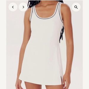 Martina Dress - White Tank Tennis Dress with Black Trim